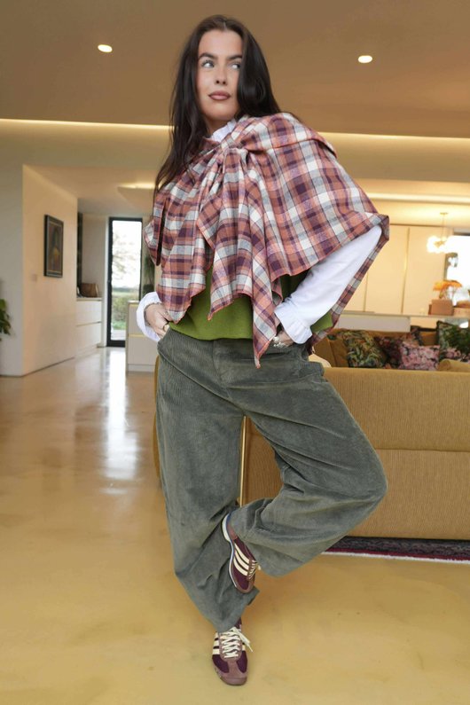 Gilbert Cord Barrel Pant Khaki